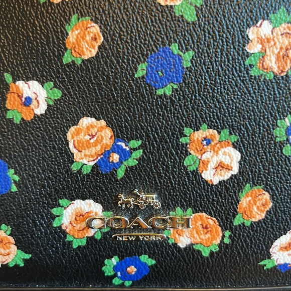 Coach Black Floral Crossbody Satchel - Picture 4 of 11